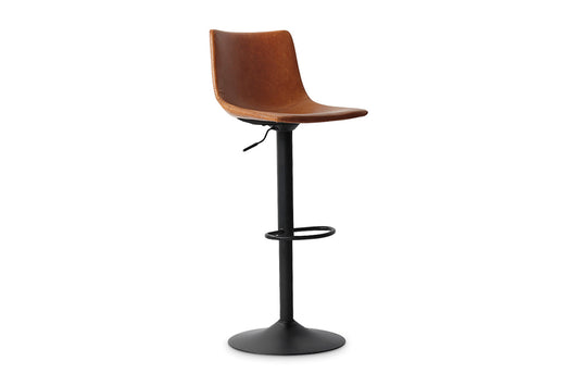 Virello Barstoel - Verstelbare Barstoel Cognac PU-Leer