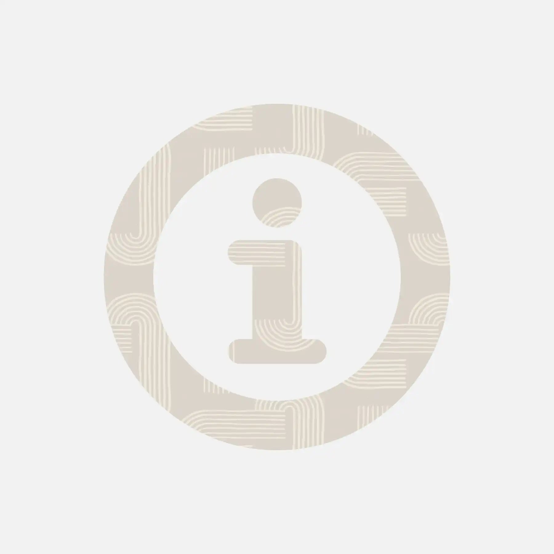 Een informatie-symbool binnen een met patroon gevulde cirkel.