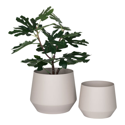 Trofa Bloempot - Bloempot, staal, zand, set van 2