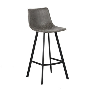 Mirello Barstoel - Grijs PU-Leer met Metalen Onderstel