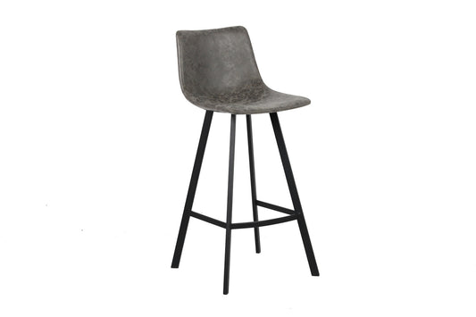 Mirello Barstoel - Grijs PU-Leer met Metalen Onderstel