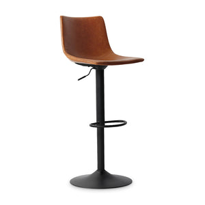 Virello Barstoel - Verstelbare Barstoel Cognac PU-Leer