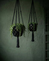 De Macrame Planthanger - Zwart - L