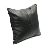 Four Leather Panel Kussenhoes Zwart 40x40