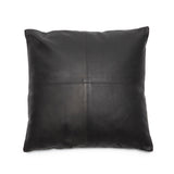Four Leather Panel Kussenhoes Zwart 40x40