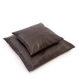 Four Panel Leather Kussenhoes Chocolade 60x60
