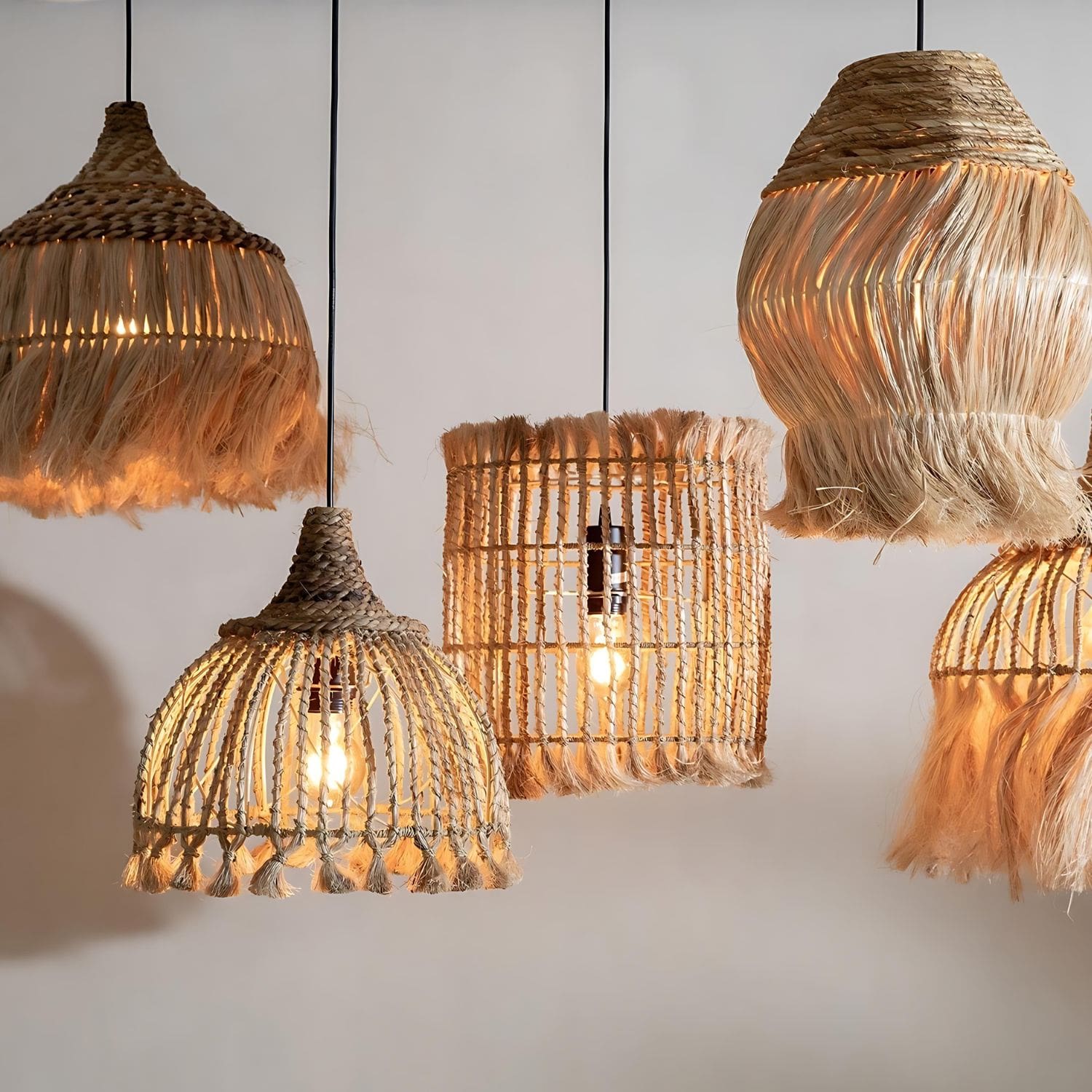 Abaca Bird Cage Hanglamp Naturel M