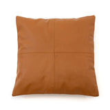 Four Panel Leather Kussenhoes Camel 40x40