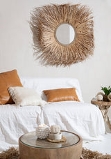 Four Panel Leather Kussenhoes Camel 60x60