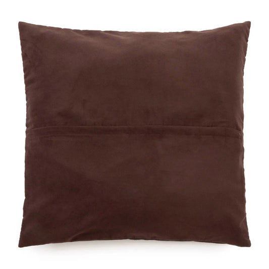 Four Panel Leather Kussenhoes Chocolade 60x60