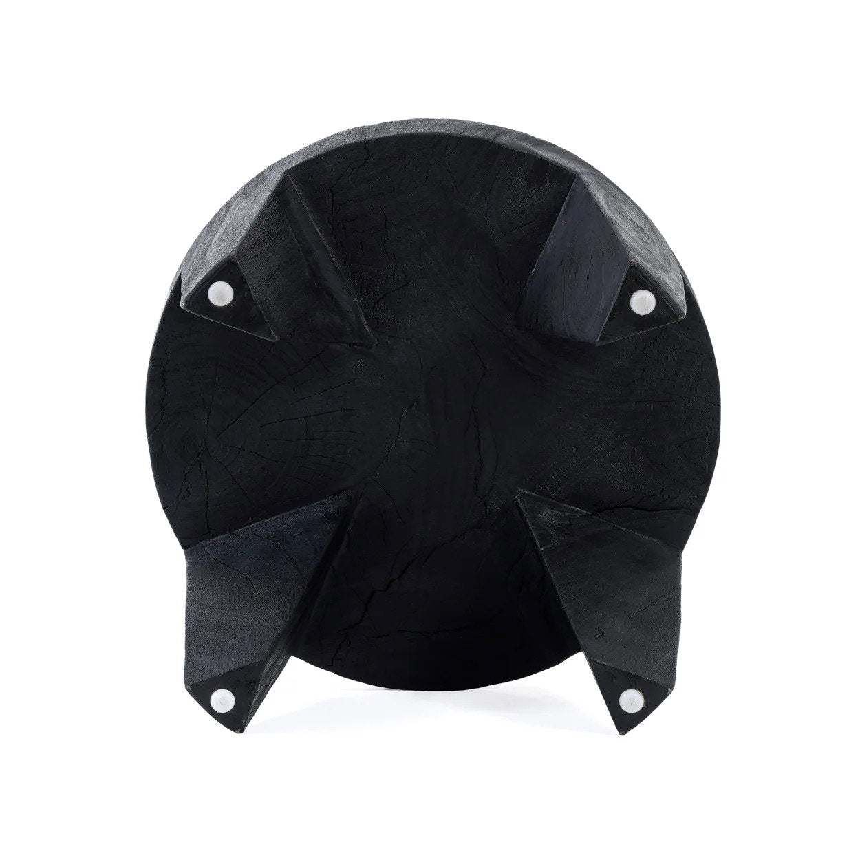 Onderzijde van de Madero salontafel met matzwart suarhouten poten en geïntegreerde anti-slip dopjes van Bazar Bizar