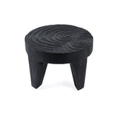 Bazar Bizar Madero Salontafel – ronde zwarte suarhouten salontafel Ø61 cm met matte afwerking en driepootonderstel