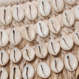 Raffia Cowrie Spiegel Naturel Wit 75 cm ø
