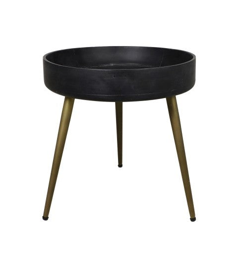 Ventura Bijzettafel Mango ø40 Black Wash/Antiek Goud