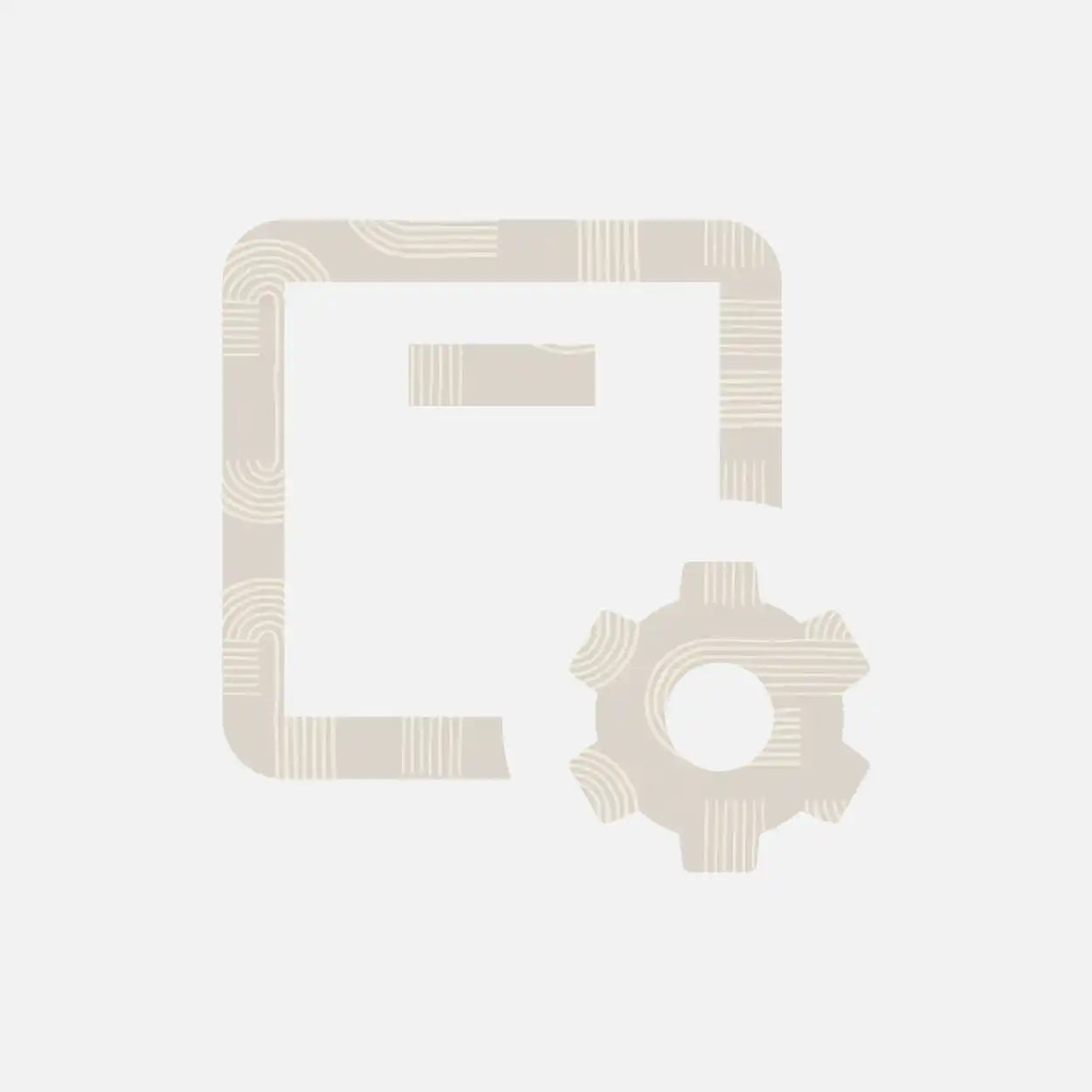 Een documentpictogram met een tandwielsymbool, die instellingen of configuratie aangeeft.