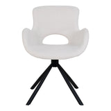 Amorim draaibare eetkamerstoel off-white bouclé met armleuning – Set van 2