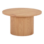 House Nordic Boavista salontafel – rond Ø80 cm MDF tafel in matte naturel houtlook met ribbelonderstel