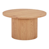 House Nordic Boavista salontafel – rond Ø80 cm MDF tafel in matte naturel houtlook met ribbelonderstel