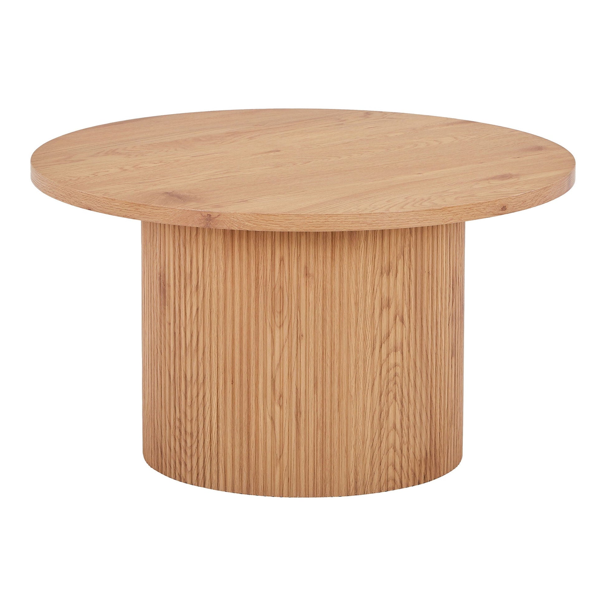 House Nordic Boavista salontafel – rond Ø80 cm MDF tafel in matte naturel houtlook met ribbelonderstel