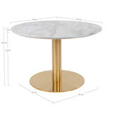 Bolzano Salontafel Wit Goud Marmerlook ø70