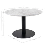 Bolzano Salontafel Wit Zwart Marmerlook ø70