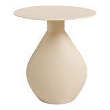 House Nordic Calais - ronde bijzettafel gebroken wit metaal Ø36 x H40 cm met matte finish, subtiel naast je bank