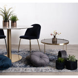 Geneve Luxe SET Keukenstoel/Eetkamerstoel Velvet Blauw Brass Set van 2