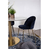 Geneve Luxe SET Keukenstoel/Eetkamerstoel Velvet Blauw Brass Set van 2
