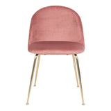Geneve Luxe SET Keukenstoel/Eetkamerstoel Velvet Roze Brass Set van 2