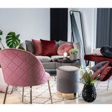 Geneve Luxe SET Keukenstoel/Eetkamerstoel Velvet Roze Brass Set van 2