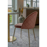 Geneve Luxe SET Keukenstoel/Eetkamerstoel Velvet Roze Brass Set van 2