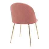 Geneve Luxe SET Keukenstoel/Eetkamerstoel Velvet Roze Brass Set van 2