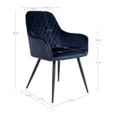 Harbo Eetkamerstoel Blauw Velvet Set van 2