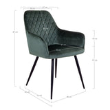 Harbo Eetkamerstoel Groen Velvet Set van 2