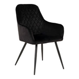Harbo Eetkamerstoel Zwart Velvet Set van 2