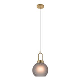 Luton Hanglamp Bol Smoke Glas Goud Detail