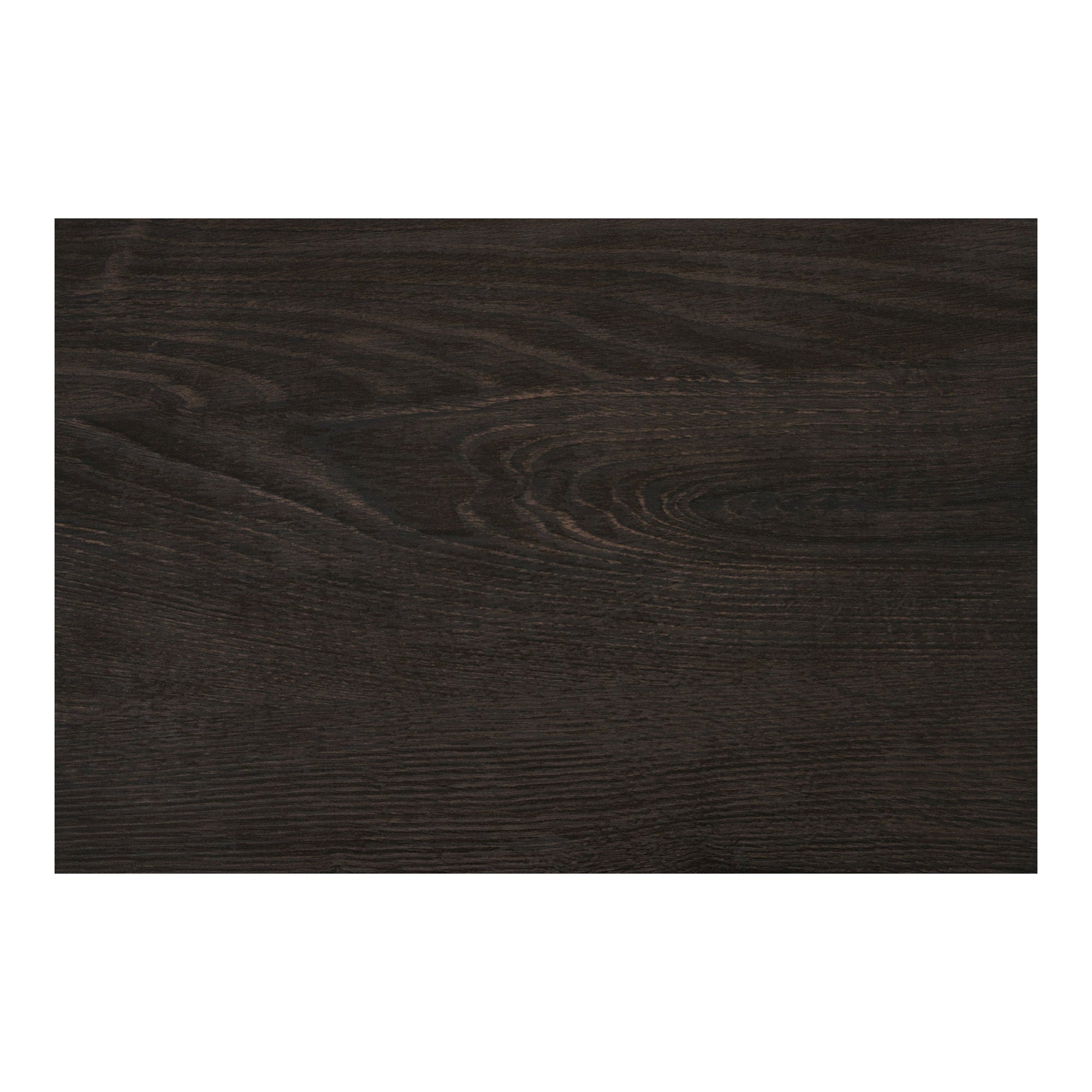 Close-up van een afgeronde MDF-poot met decor-paper finish van House Nordic Melo salontafel in donkerbruine houtlook.