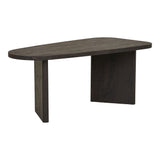 Close-up van de houtnerf en knoesten op de decor-paper toplaag van House Nordic Melo salontafel in donkerbruine houtlook.