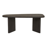 Bovenaanzicht van de MDF-tafelplaat van House Nordic Melo salontafel in donkerbruine houtlook met zichtbare nerven.