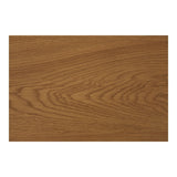 Close-up van de afgeronde MDF-hoek van House Nordic Melo salontafel in naturel, met fijne houtstructuur en afwerking