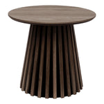 House Nordic Osaka bijzettafel gerookt eiken rond Ø50 cm met mat donkerbruin fineer op MDF, Japandi accent naast bank
