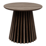 House Nordic Osaka bijzettafel gerookt eiken rond Ø50 cm met mat donkerbruin fineer op MDF, Japandi accent naast bank