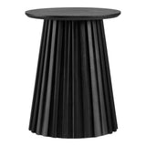 House Nordic Osaka bijzettafel – zwarte ronde bijzettafel Ø40cm met eikenfineer op MDF, strakke look naast bank