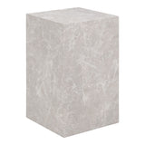 House Nordic Prague Bijzettafel marmerlook beige, kubistisch MDF-blok (30x30x50 cm) sfeerelement naast bank of bed