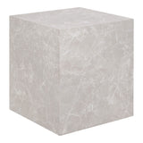 House Nordic Prague bijzettafel in beige marmerlook, vierkant MDF-blad 40×40×45 cm, Scandinavisch accent in woonkamer