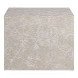 Strak silhouet van de House Nordic Prague salontafel set zonder zichtbare poten, elegante blokvorm met matte beige marmerlook