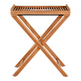 House Nordic - Ronda dienbladtafel - Teakhout naturel 60x40x70 cm, Scandinavisch design met afneembaar dienblad