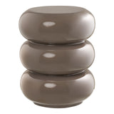 House Nordic Rosolina bijzettafel van bruin glasvezel, rond Ø35,5 cm met matte glans, ideaal als koffie- en plantenpodium