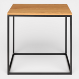 Vita Bijzettafel - Bruine houten bijzettafel met metalen frame 45x45cm