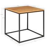 Vita bijzettafel van House Nordic met open matzwart metalen frame en bevestigingspunten onder het warme eikenlook blad.